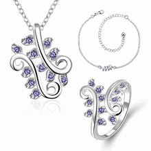 aliexpress silver jewelry sets leaf crystal earrings Anklet necklace Sets Jewelry European Style187 ELY