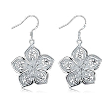 aliexpress silver-plated earings jewelry Flower drop pendientes bear bijoux ELY