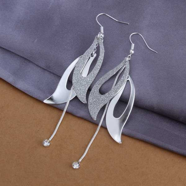 aliexpress silver plated earring Solid Two Piece drop boucle doreille femme wedding decoration 225 ELY