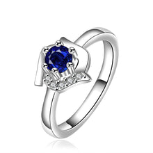 aliexpress silver plated engagement ring Squirrel blue stone bague femme ruby jewelry 11 ELY