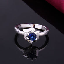 aliexpress silver plated engagement ring Squirrel blue stone bague femme ruby jewelry 11 ELY
