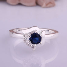 aliexpress silver plated engagement ring Squirrel blue stone bague femme ruby jewelry 11 ELY