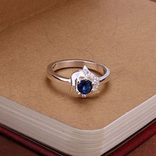 aliexpress silver plated engagement ring Squirrel blue stone bague femme ruby jewelry 11 ELY