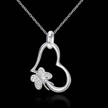 aliexpress silver-plated pendant Butterfly Heart colar feminino men jewelry ELY