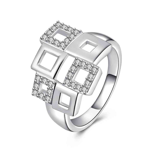 aliexpress silver plated rings Hollow square men ring Hand Madeball 7 9 ELY