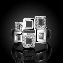 aliexpress silver plated rings Hollow square men ring Hand Madeball 7 9 ELY