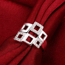 aliexpress silver plated rings Hollow square men ring Hand Madeball 7 9 ELY