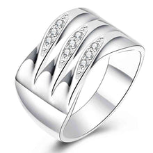 aliexpress silver plated rings for men Crystal parallel anel masculino Gift for her 783 ELY