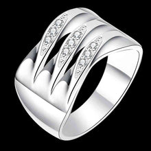 aliexpress silver plated rings for men Crystal parallel anel masculino Gift for her 783 ELY