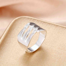 aliexpress silver plated rings for men Crystal parallel anel masculino Gift for her 783 ELY