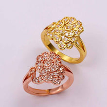 best friends 18K Gold Plating engagement ring insets Peacock aliancas wedding jewelry SKGR 82 ELY