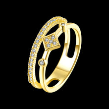 best friends 18K Gold Plating rings for men Crystal Square bypass bague bijoux women315 ELY