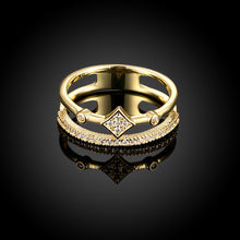 best friends 18K Gold Plating rings for men Crystal Square bypass bague bijoux women315 ELY