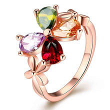 best friends 18K Gold Plating rings for men Four-color flowers aliancas jewelry177 ELY