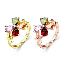 best friends 18K Gold Plating rings for men Four-color flowers aliancas jewelry177 ELY