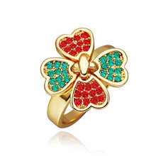 best friends 18K Gold Plating wedding ring four flower colorful anel de ouro joyas214 ELY