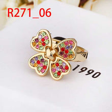 best friends 18K Gold Plating wedding ring four flower colorful anel de ouro joyas214 ELY