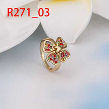 best friends 18K Gold Plating wedding ring four flower colorful anel de ouro joyas214 ELY