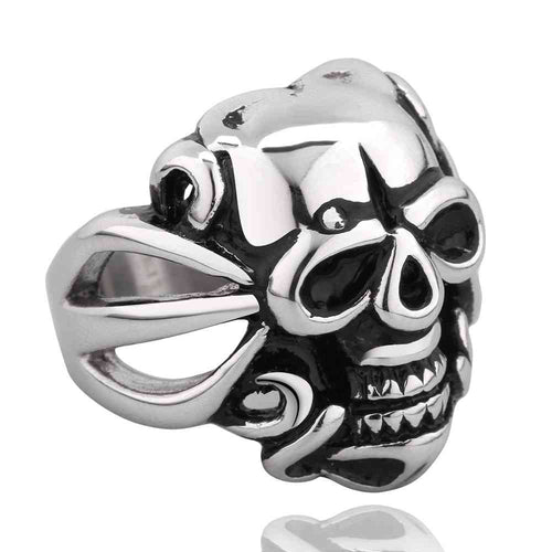 best friends punk style stainless steel rings for men big skull watching you anillos Costume Jewellery MAYAR 3 ELY