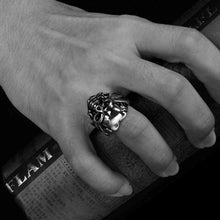best friends punk style stainless steel rings for men big skull watching you anillos Costume Jewellery MAYAR 3 ELY