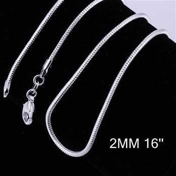 best friends silver chains 2M 16-24inch Snake wedding jewelry SMTC 1 ELY