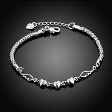 best friends silver charm bracelet Heart feather pulsera jewellery365 ELY