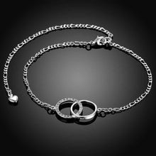 best friends silver plated anklets Insets Double Circle bracelet on a leg SMTA 5 ELY