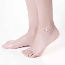 best friends silver plated anklets Insets Double Circle bracelet on a leg SMTA 5 ELY