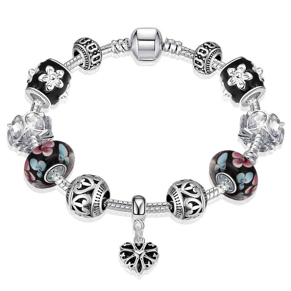 best friends silver plated bracelets Double color fall heart pulseiras Hand Madeball PFDH 35 ELY