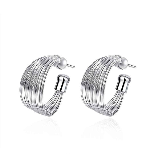 best friends silver plated clip on earrings Weaved Web stud ear cuff accessories 165 ELY
