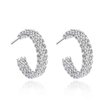 best friends silver plated clip on earrings Weaved Web stud ear cuff accessories 165 ELY