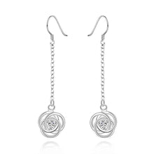 best friends silver plated earing flower purple drip drop orecchini Jewelry European Style 17 ELY