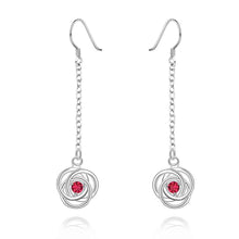 best friends silver plated earing flower purple drip drop orecchini Jewelry European Style 17 ELY