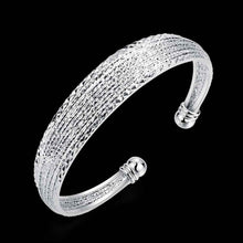 best friends silver plated friendship bangle Flowers line Women Wedding Bracelet joyas SMTB145 ELY