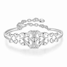 best friends silver plated friendship bangle Heart-shaped vines women pulseras horloge HBB 33 ELY