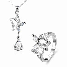 best friends silver plated jewelry sets Dance butterfly ring + Earrings african jewelry set joias 41 ELY