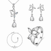 best friends silver plated jewelry sets Dance butterfly ring + Earrings african jewelry set joias 41 ELY