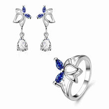 best friends silver plated jewelry sets Dance butterfly ring + Earrings african jewelry set joias 41 ELY