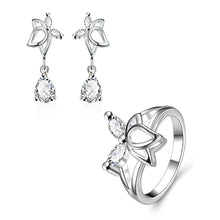 best friends silver plated jewelry sets Dance butterfly ring + Earrings african jewelry set joias 41 ELY