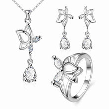 best friends silver plated jewelry sets Dance butterfly ring + Earrings african jewelry set joias 41 ELY