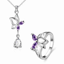 best friends silver plated jewelry sets Dance butterfly ring + Earrings african jewelry set joias 41 ELY
