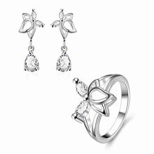 best friends silver plated jewelry sets Dance butterfly ring + Earrings african jewelry set joias 41 ELY