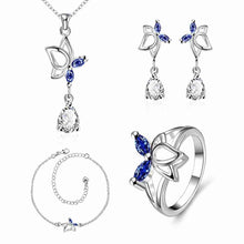 best friends silver plated jewelry sets Dance butterfly ring + Earrings african jewelry set joias 41 ELY