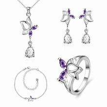 best friends silver plated jewelry sets Dance butterfly ring + Earrings african jewelry set joias 41 ELY