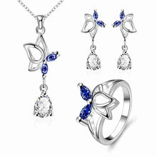 best friends silver plated jewelry sets Dance butterfly ring + Earrings african jewelry set joias 41 ELY