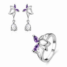 best friends silver plated jewelry sets Dance butterfly ring + Earrings african jewelry set joias 41 ELY