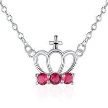 best friends silver plated necklaces & pendants crown blue stone gargantilha bijoux femme 13 ELY