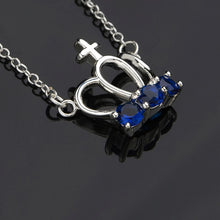 best friends silver plated necklaces & pendants crown blue stone gargantilha bijoux femme 13 ELY