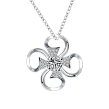 best friends silver plated pendants Fourth flower buckle collier femme ruby jewelry181 ELY