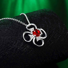 best friends silver plated pendants Fourth flower buckle collier femme ruby jewelry181 ELY
